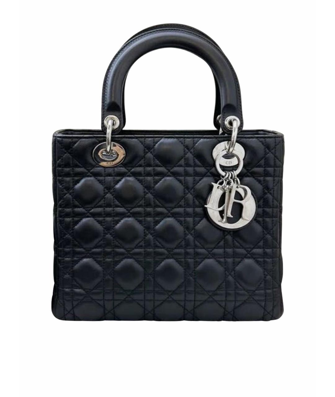 CHRISTIAN DIOR Черная кожаная сумка через плечо, фото 1