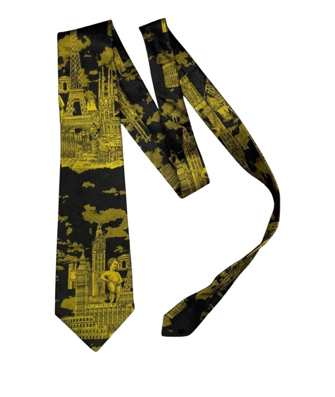 JEAN PAUL GAULTIER Черный шелковый галстук, фото 1