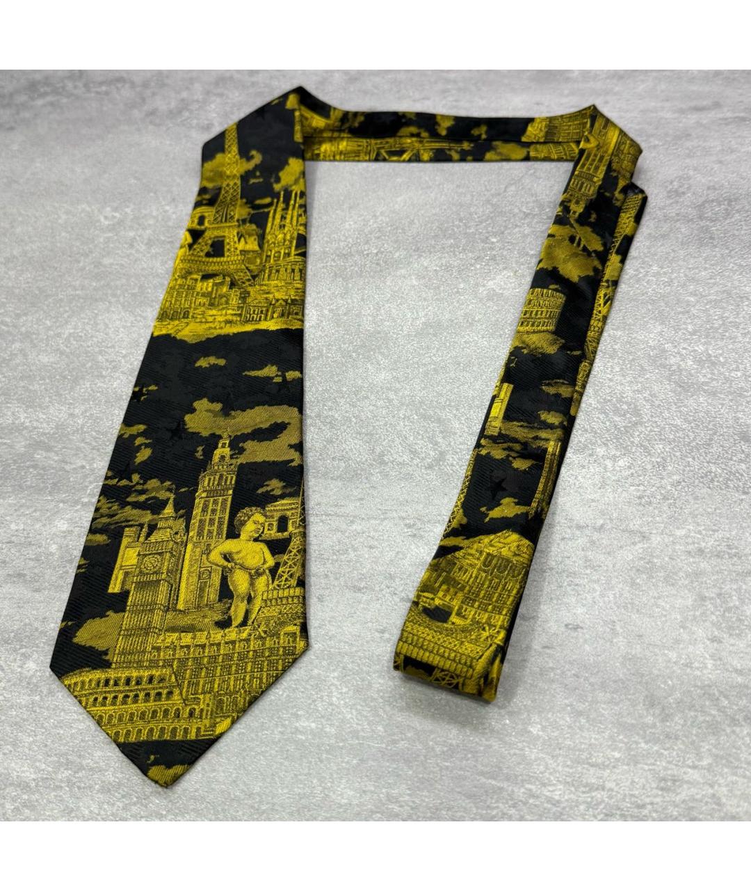 JEAN PAUL GAULTIER Черный шелковый галстук, фото 2