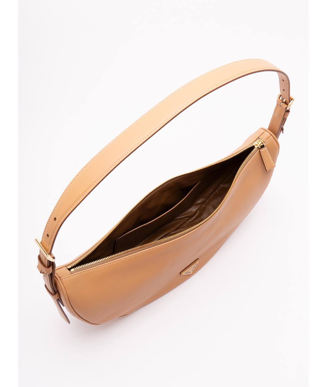 PRADA Бежевая кожаная сумка через плечо, фото 4