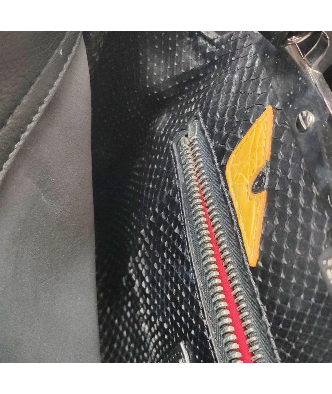 FENDI Черная кожаная сумка с короткими ручками, фото 7