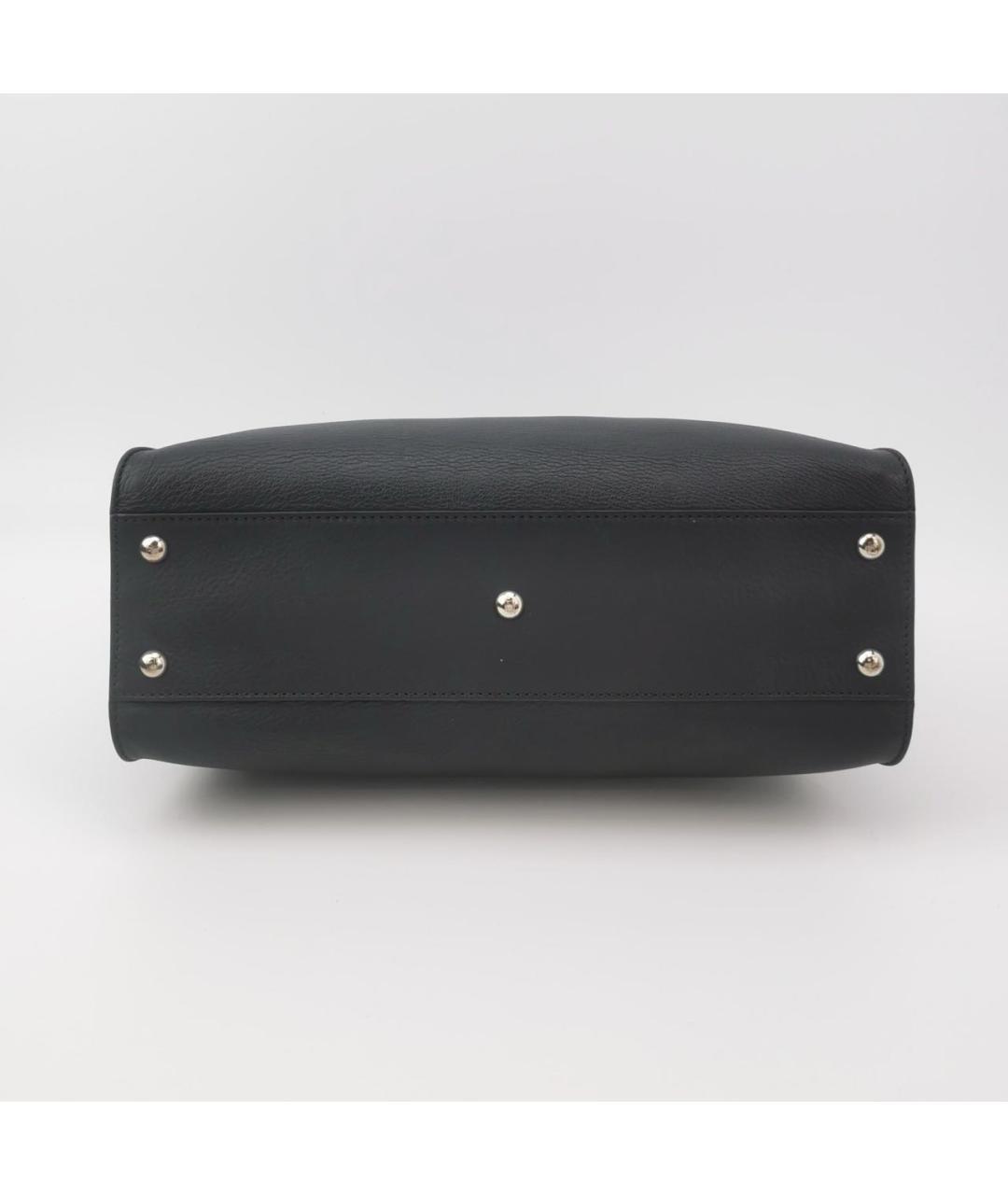 FENDI Черная кожаная сумка с короткими ручками, фото 4