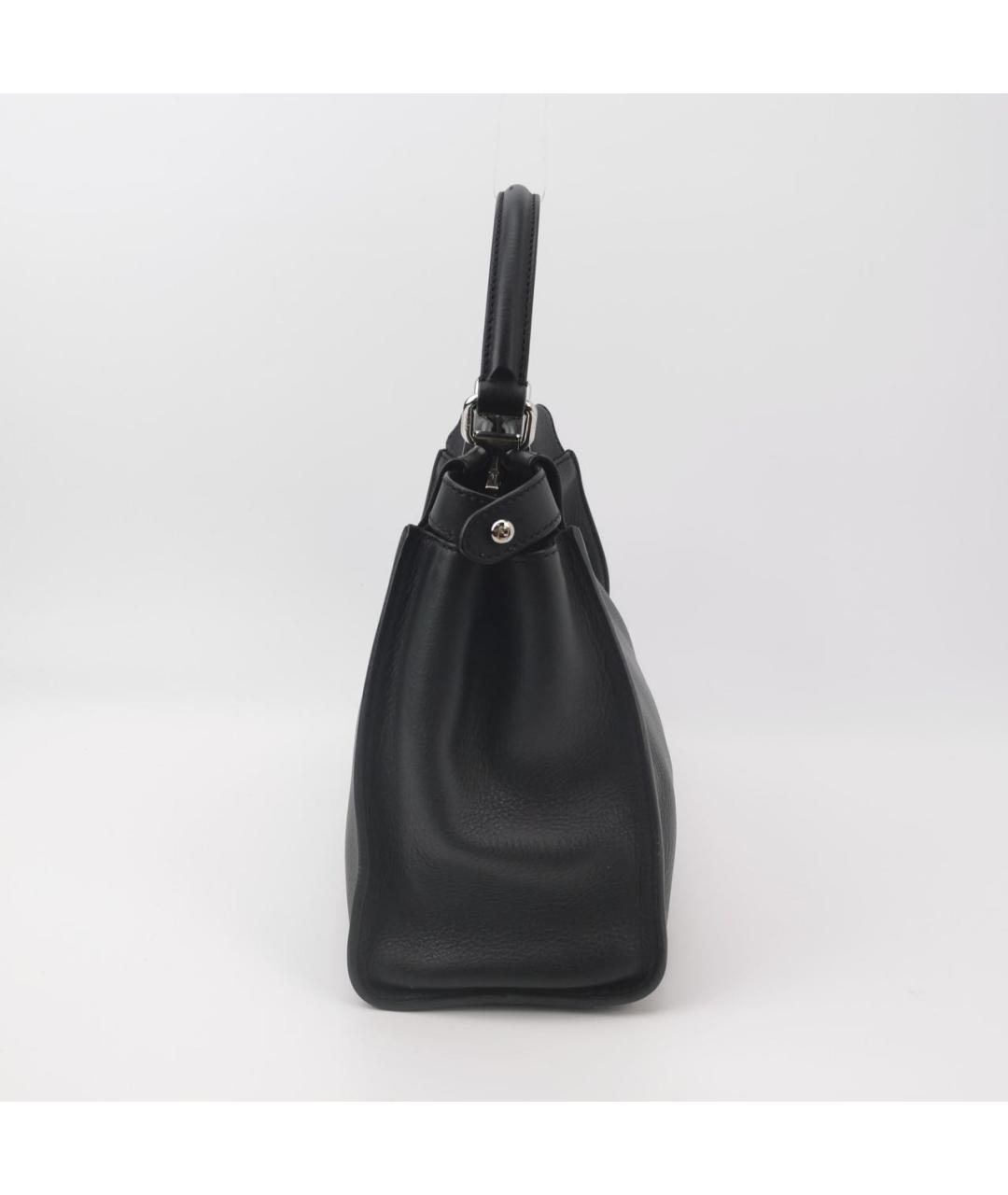 FENDI Черная кожаная сумка с короткими ручками, фото 3