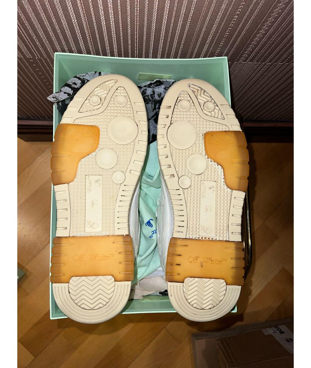 OFF-WHITE Белые кожаные низкие кроссовки / кеды, фото 6