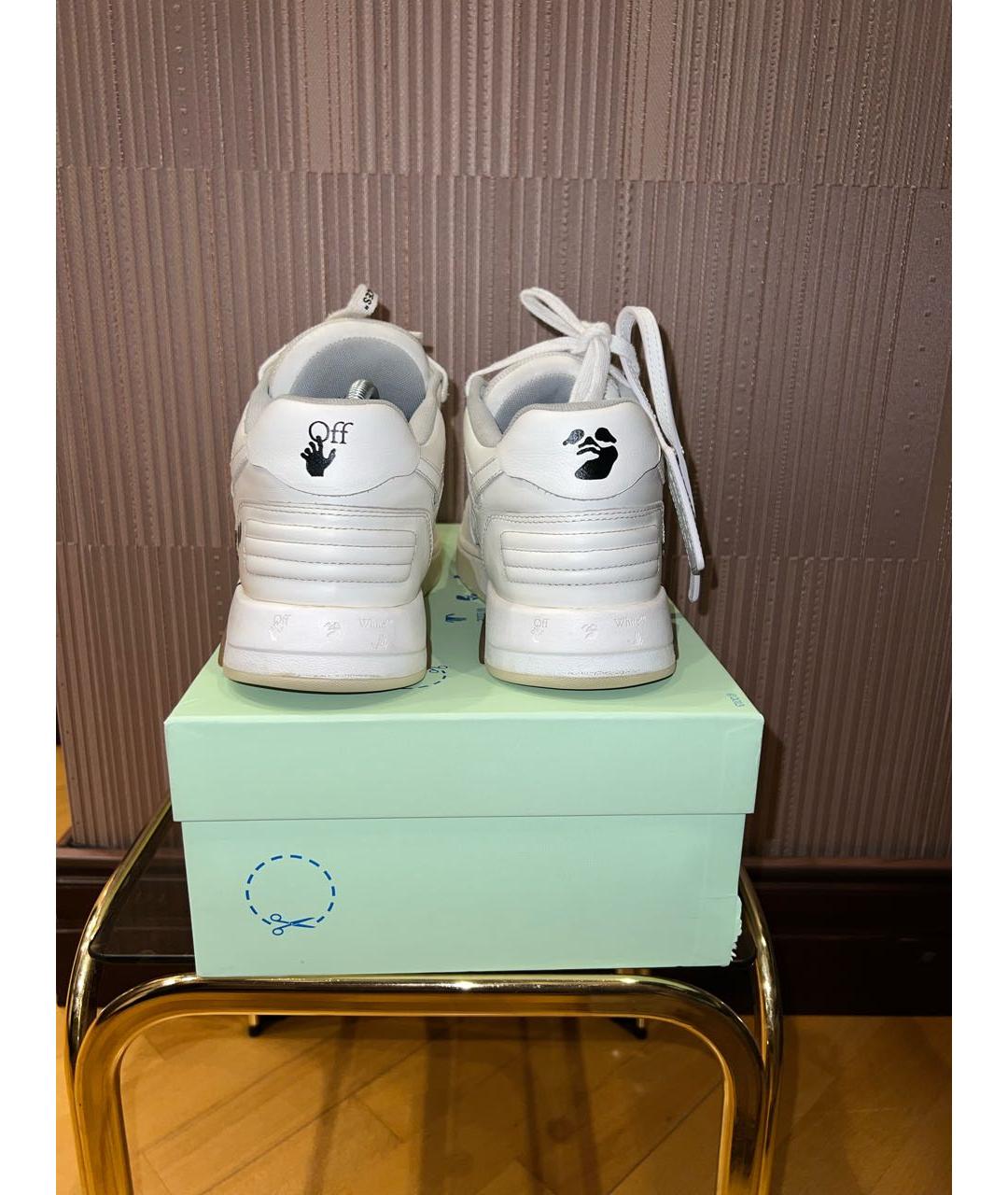 OFF-WHITE Белые кожаные низкие кроссовки / кеды, фото 5