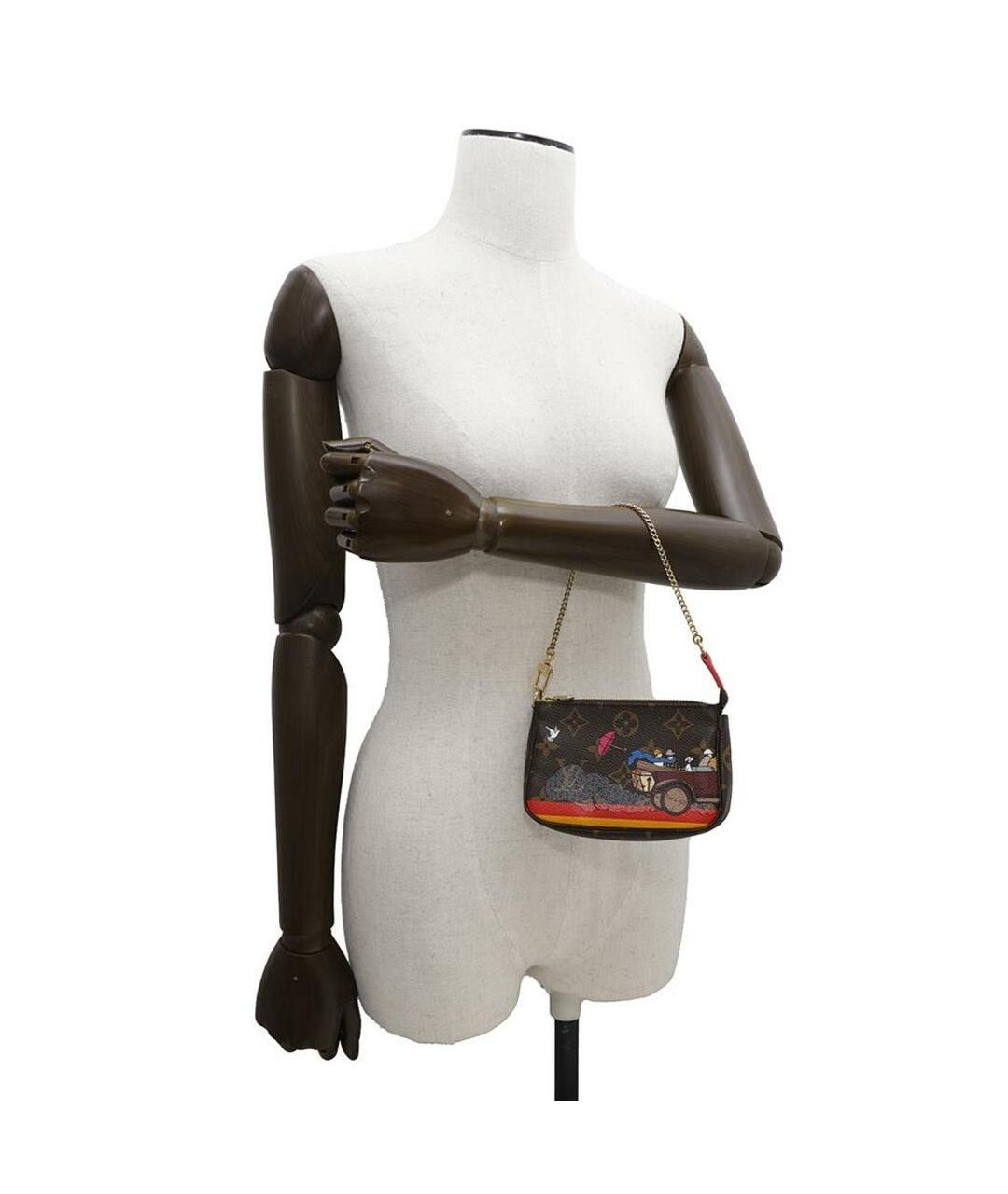 LOUIS VUITTON Коричневая кожаная сумка через плечо, фото 9