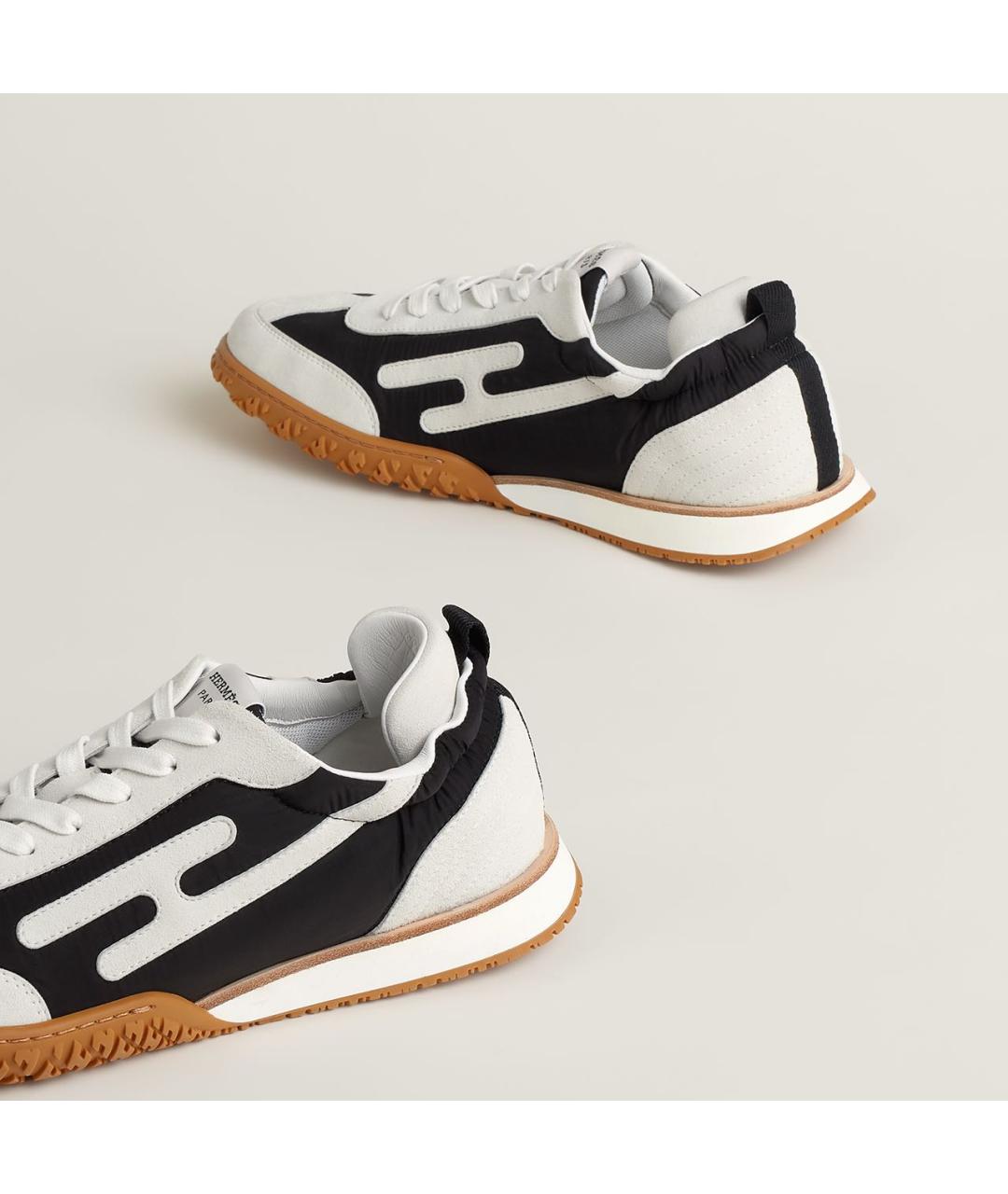 HERMES Черные замшевые низкие кроссовки / кеды, фото 4