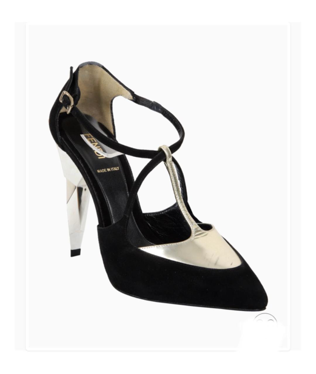 FENDI Черные замшевые туфли, фото 5