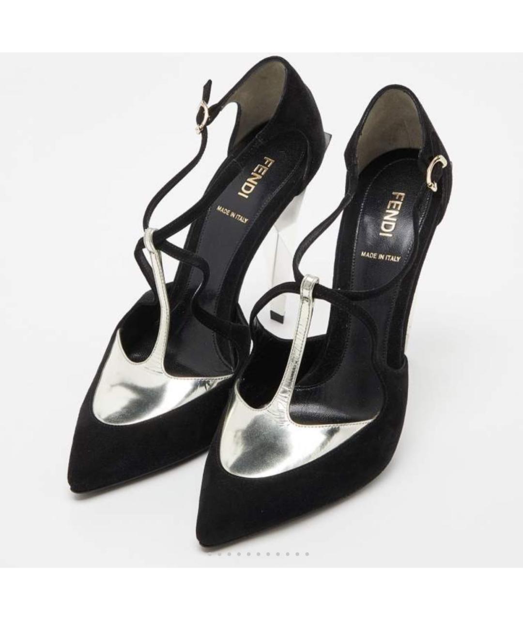 FENDI Черные замшевые туфли, фото 2