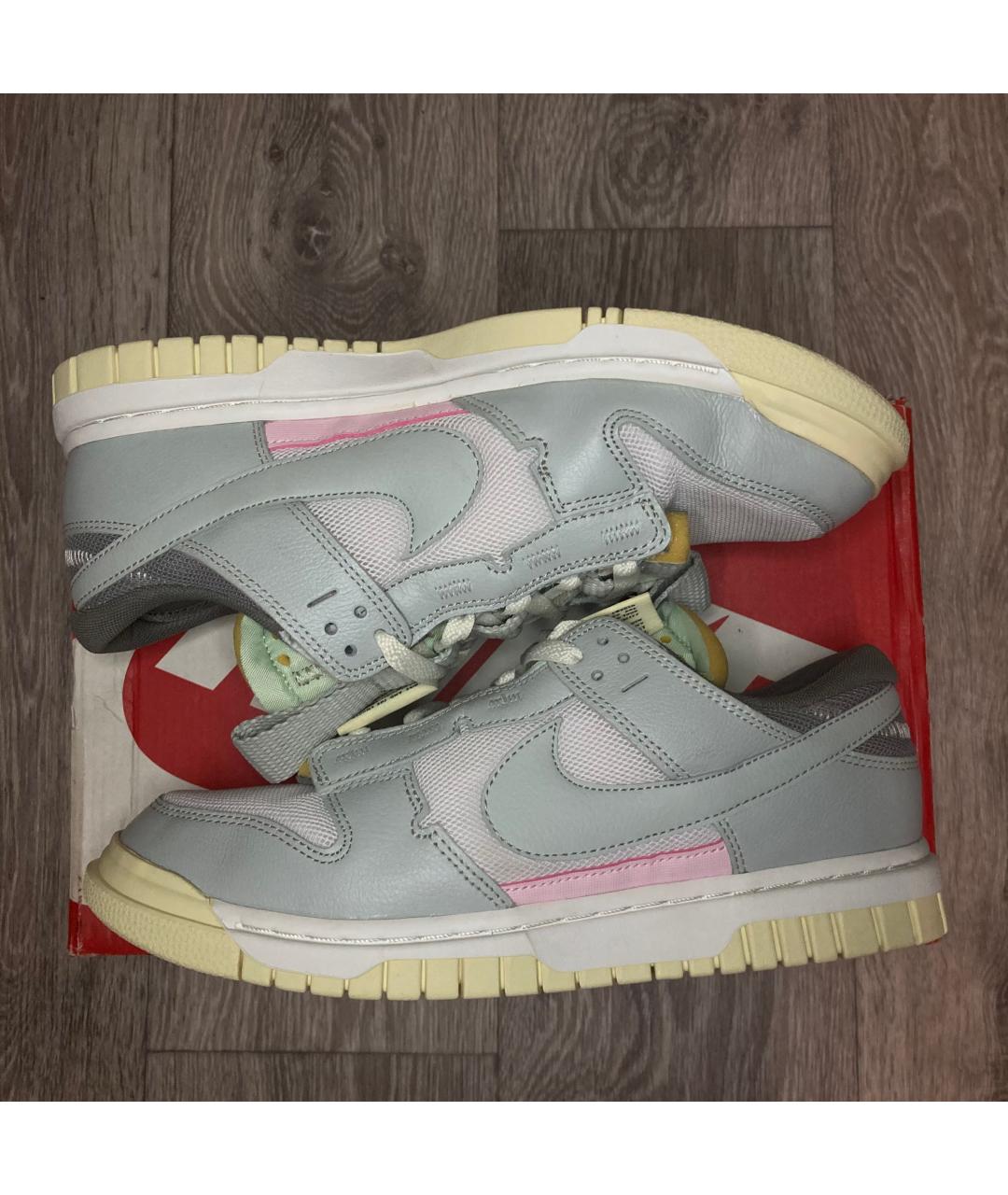 NIKE Серые низкие кроссовки / кеды из искусственной кожи, фото 2