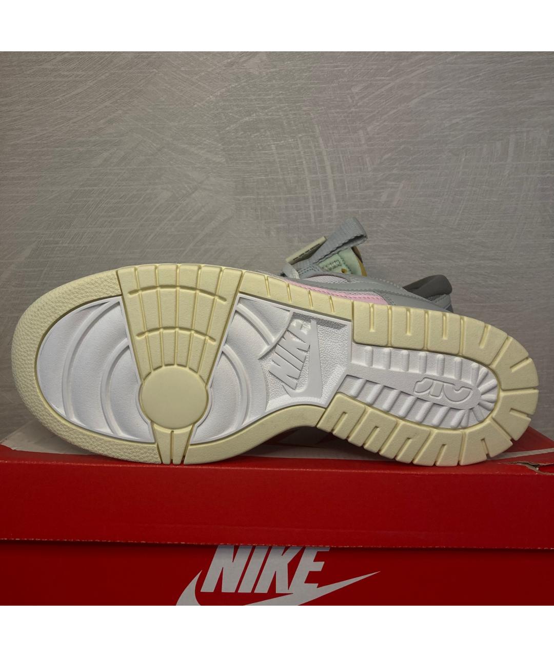 NIKE Серые низкие кроссовки / кеды из искусственной кожи, фото 4