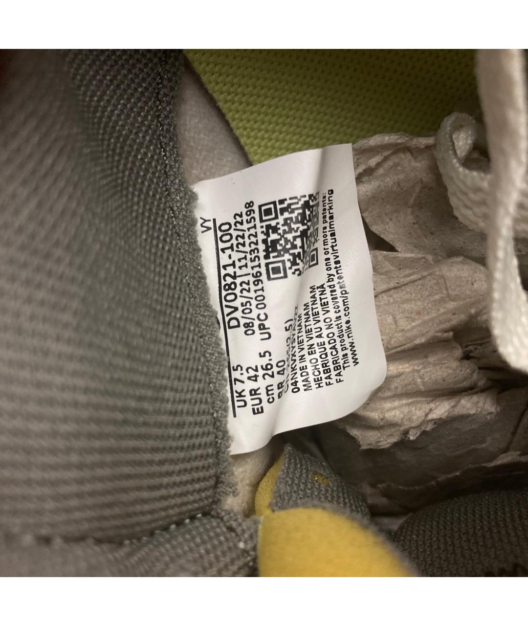 NIKE Серые низкие кроссовки / кеды из искусственной кожи, фото 5