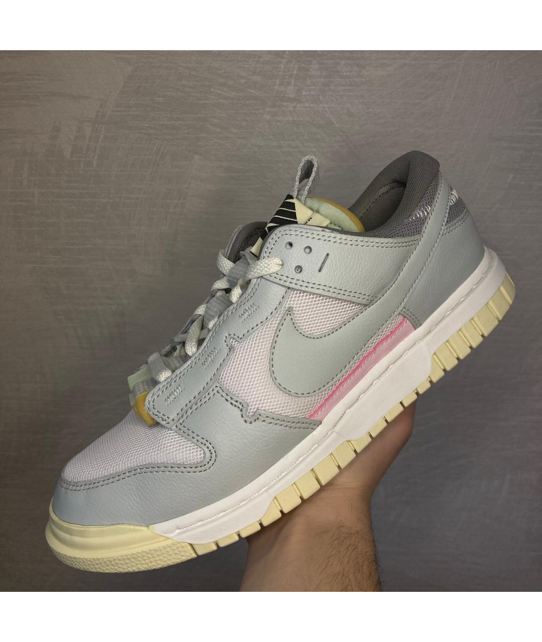 NIKE Серые низкие кроссовки / кеды из искусственной кожи, фото 3