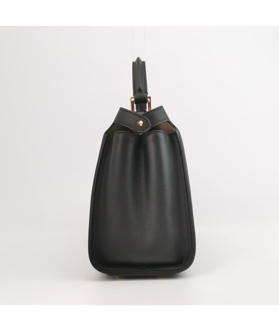 FENDI Черная кожаная сумка с короткими ручками, фото 2