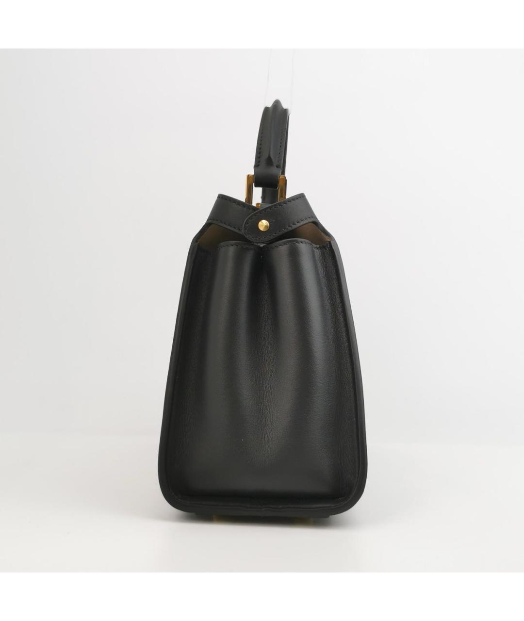 FENDI Черная кожаная сумка с короткими ручками, фото 3