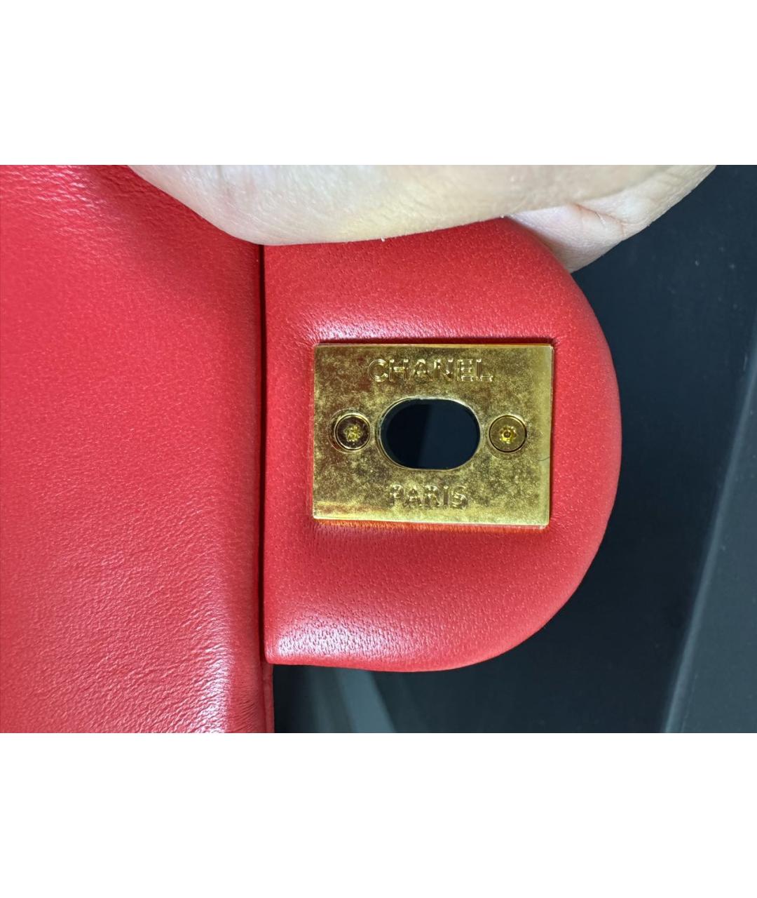 CHANEL Коралловая кожаная сумка через плечо, фото 5