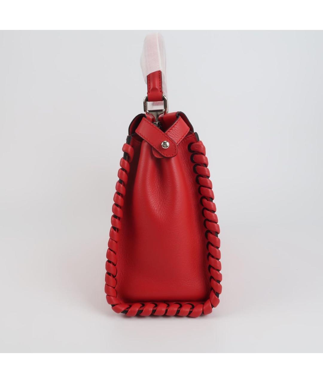 FENDI Красная кожаная сумка с короткими ручками, фото 2