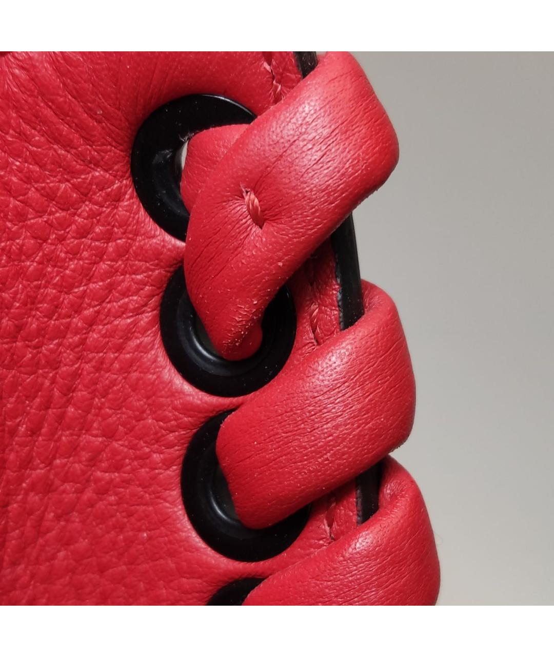 FENDI Красная кожаная сумка с короткими ручками, фото 8