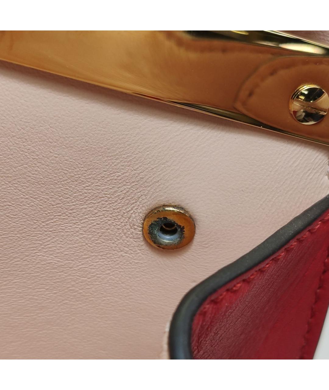FENDI Красная кожаная сумка с короткими ручками, фото 8