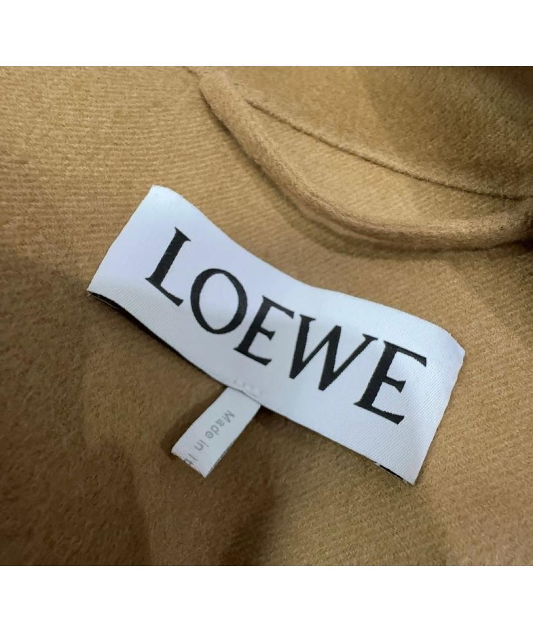 LOEWE Коричневое шерстяное пальто, фото 6