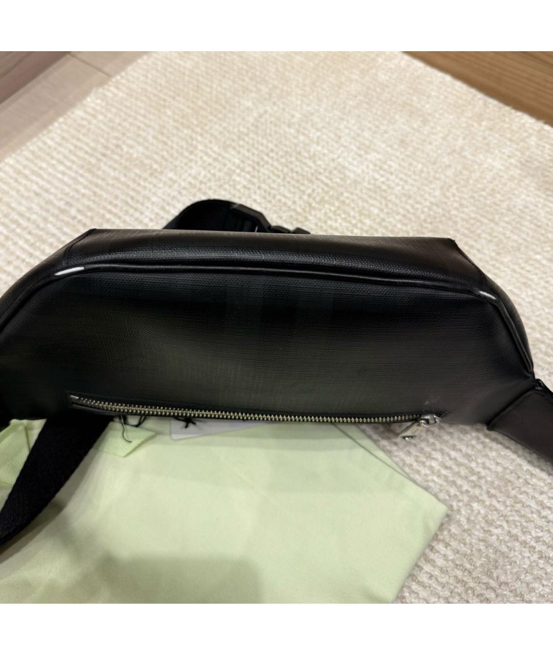 BURBERRY Антрацитовая синтетическая поясная сумка, фото 8