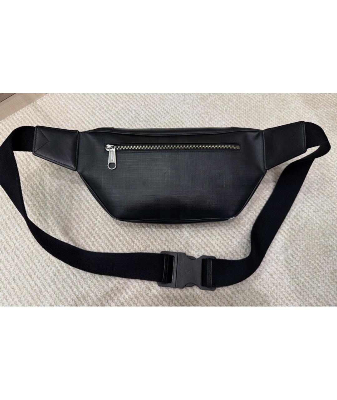 BURBERRY Антрацитовая синтетическая поясная сумка, фото 4