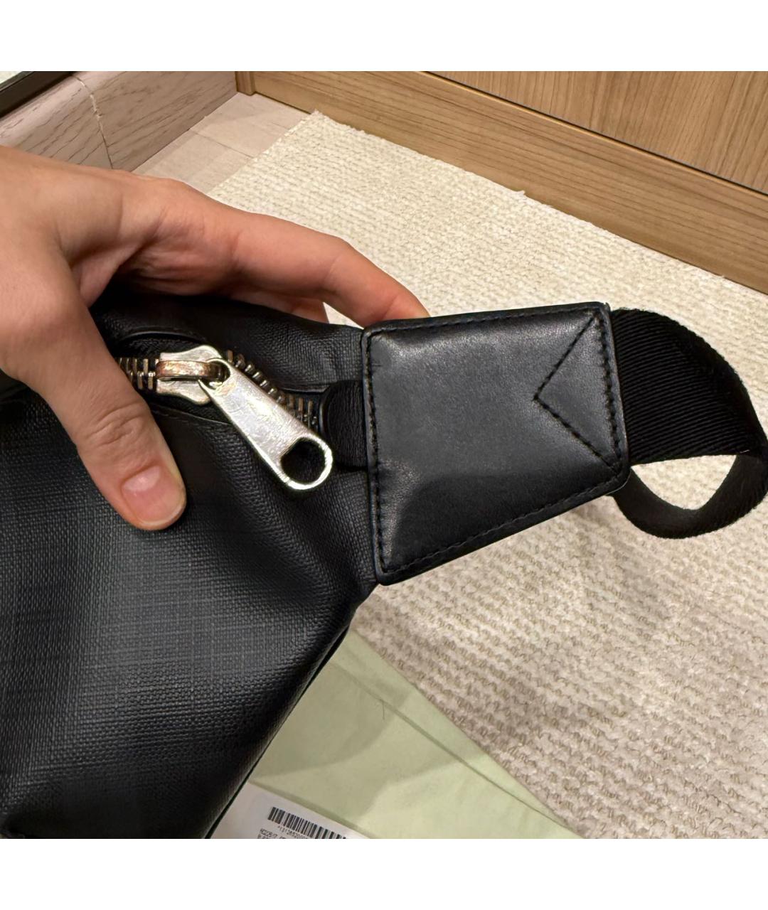 BURBERRY Антрацитовая синтетическая поясная сумка, фото 5