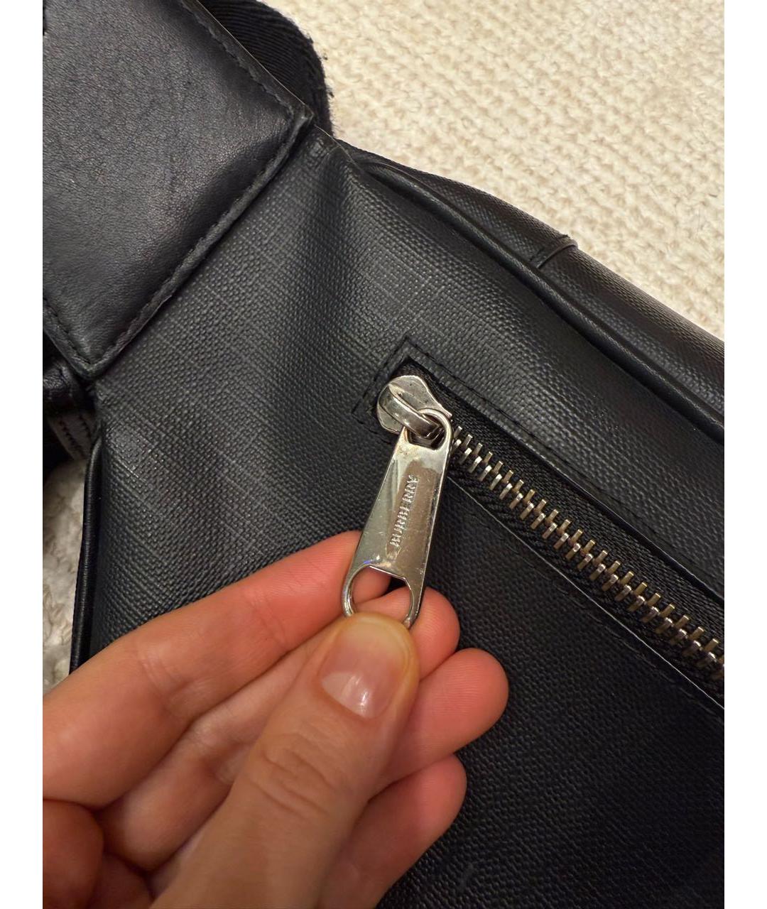 BURBERRY Антрацитовая синтетическая поясная сумка, фото 6