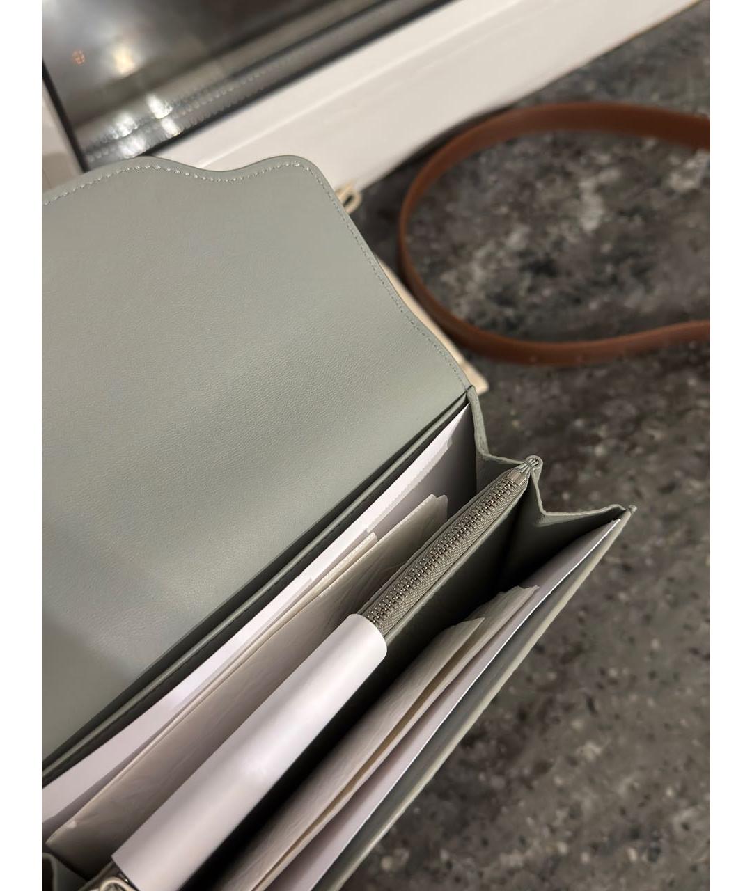 LORO PIANA Серый кожаный кошелек, фото 4