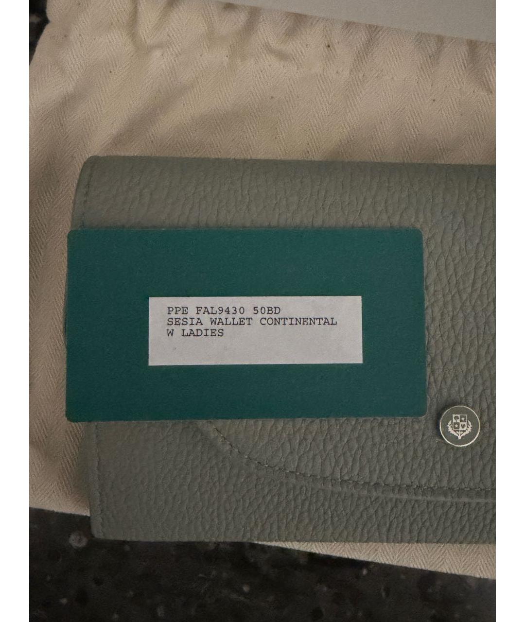 LORO PIANA Серый кожаный кошелек, фото 5