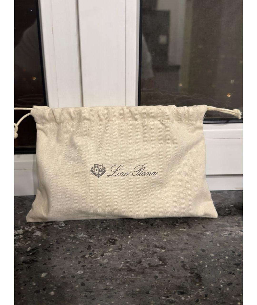 LORO PIANA Серый кожаный кошелек, фото 8