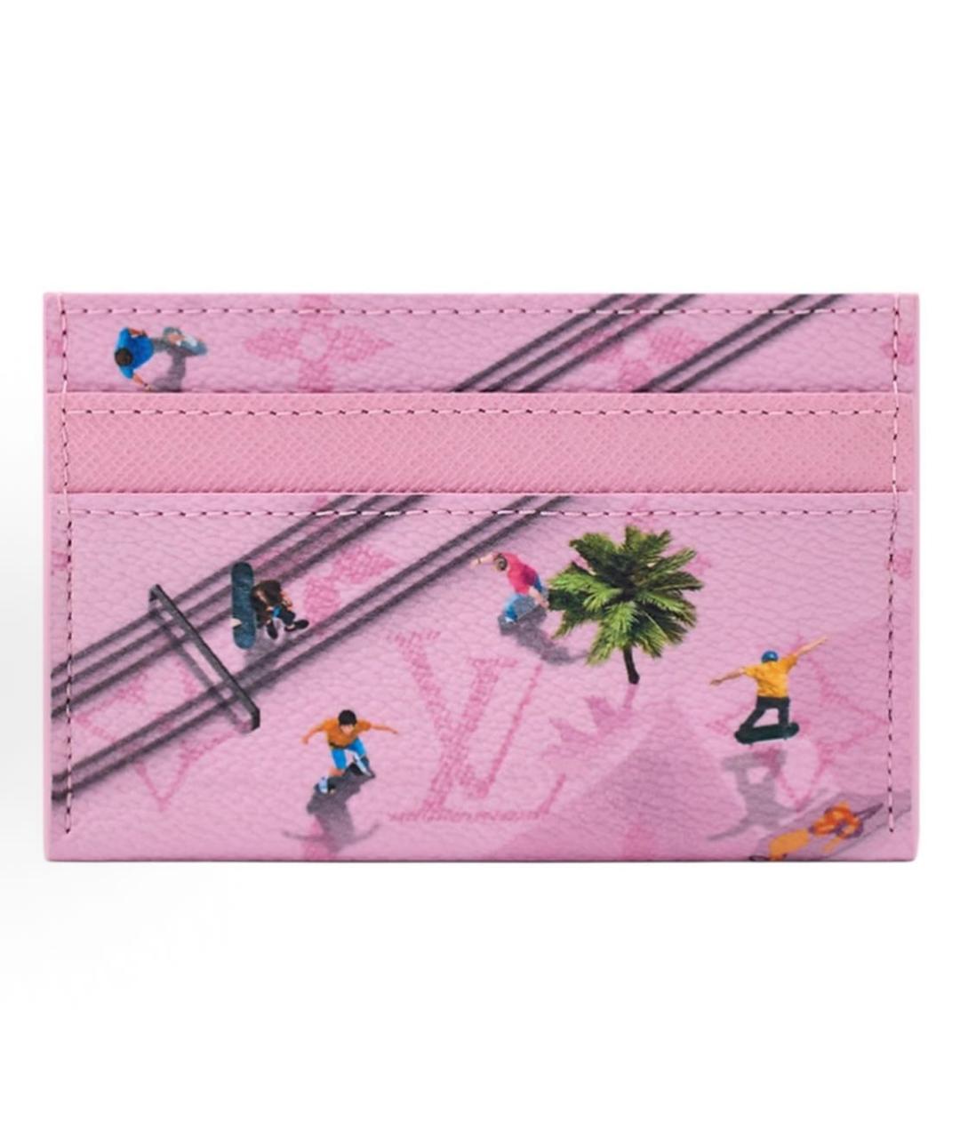 LOUIS VUITTON Розовый кожаный кардхолдер, фото 5