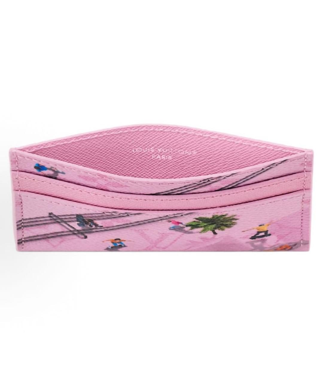 LOUIS VUITTON Розовый кожаный кардхолдер, фото 4