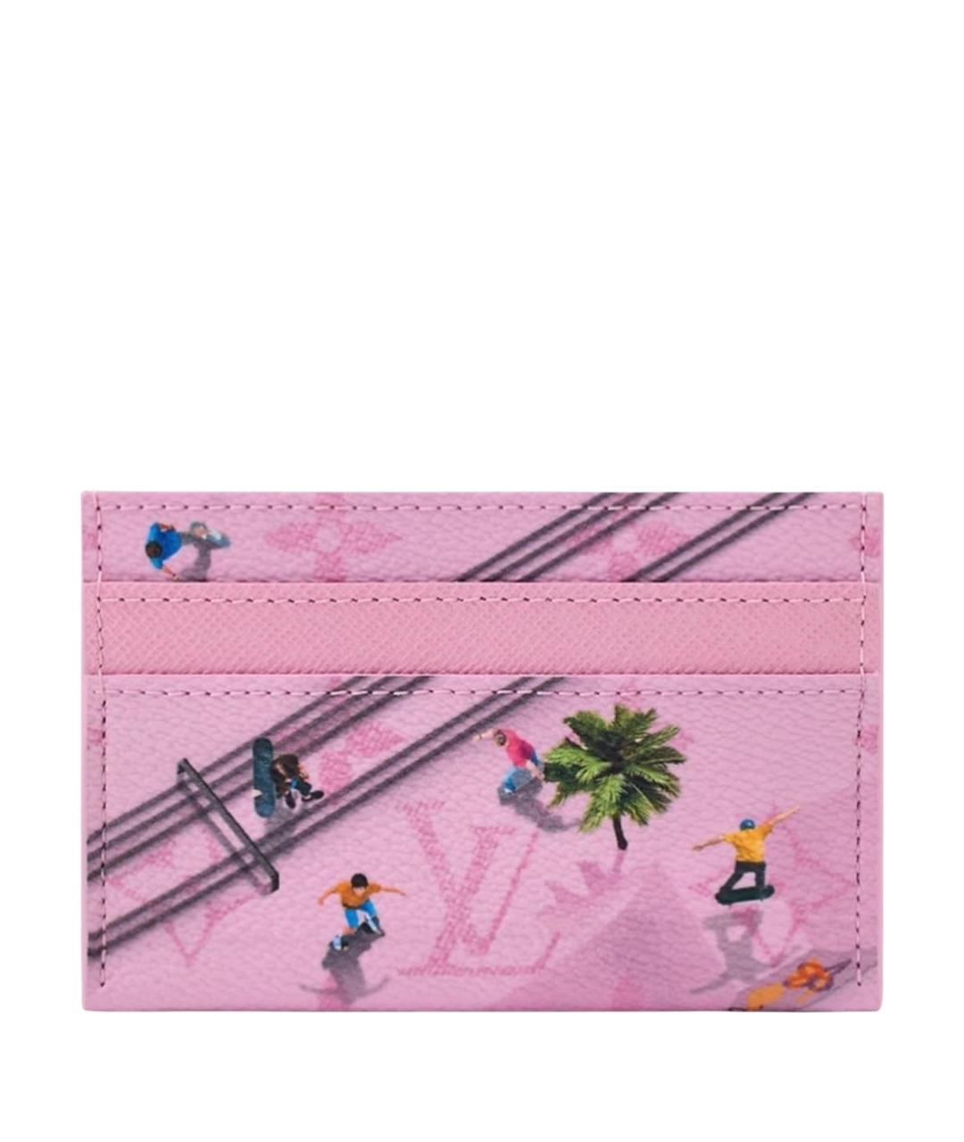 LOUIS VUITTON Розовый кожаный кардхолдер, фото 1