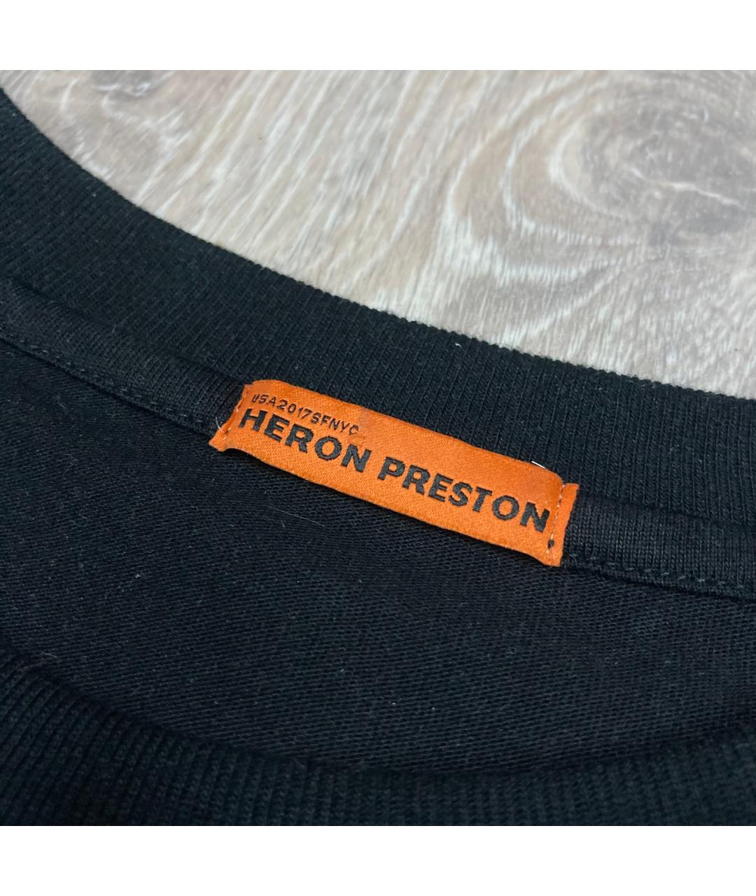 HERON PRESTON Черная хлопковая футболка, фото 5