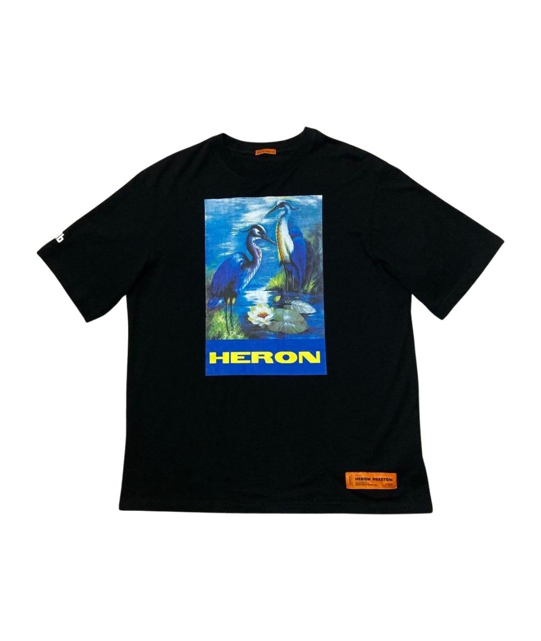 HERON PRESTON Черная хлопковая футболка, фото 1