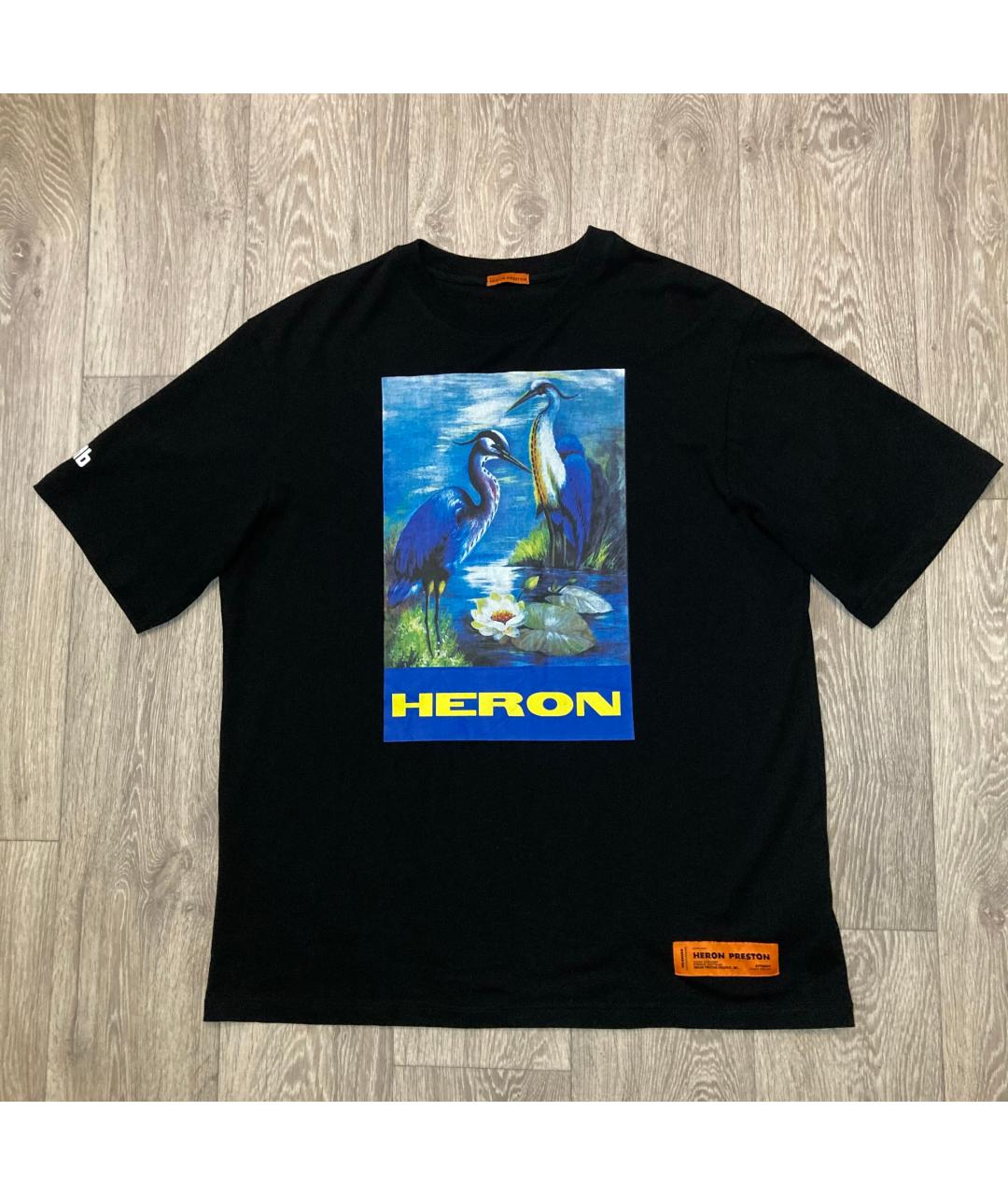 HERON PRESTON Черная хлопковая футболка, фото 6