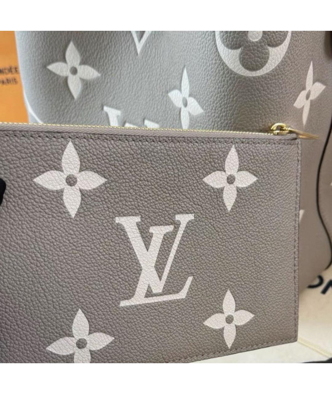LOUIS VUITTON Серая кожаная сумка через плечо, фото 5