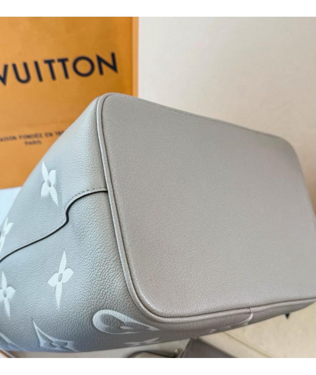 LOUIS VUITTON Серая кожаная сумка через плечо, фото 4