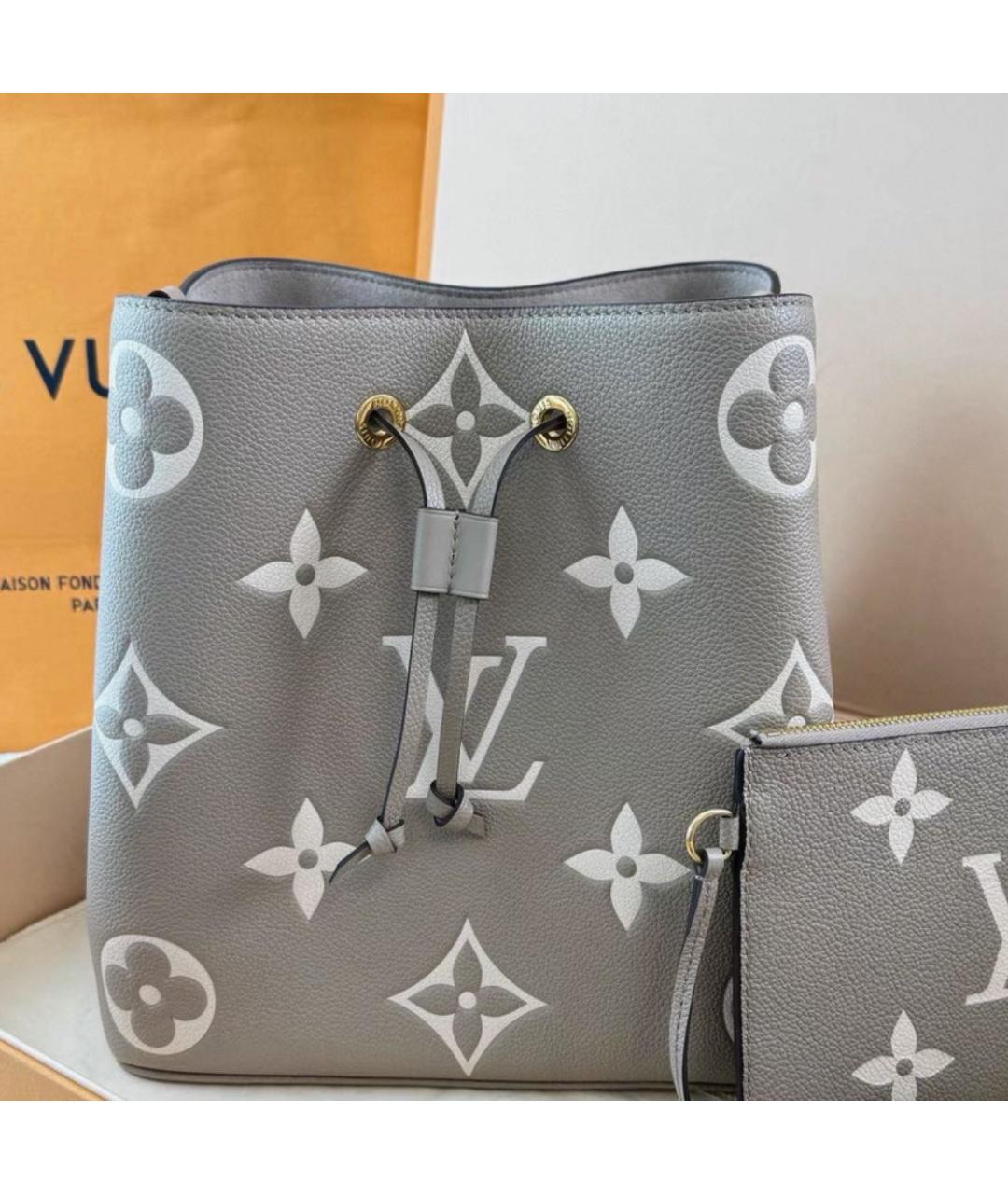 LOUIS VUITTON Серая кожаная сумка через плечо, фото 2