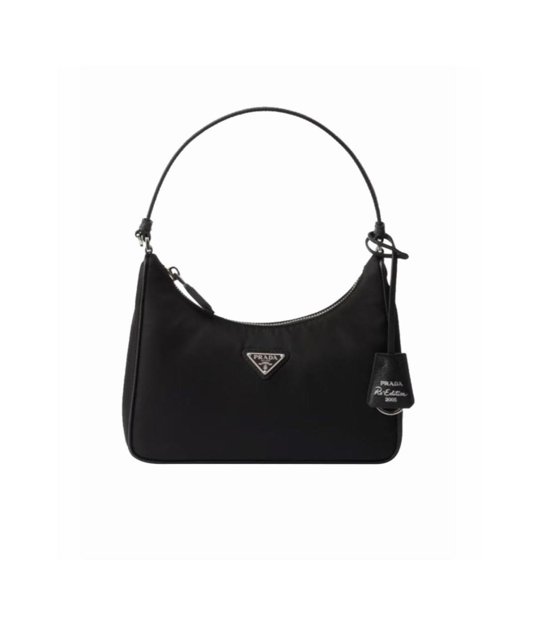 PRADA Черная тканевая сумка с короткими ручками, фото 1