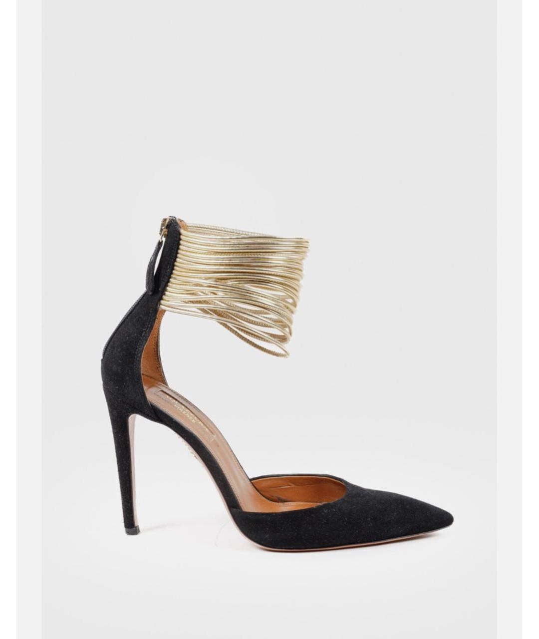 AQUAZZURA Черные замшевые туфли, фото 5