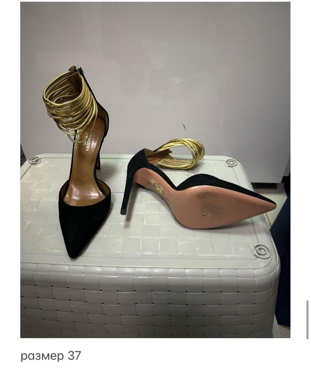 AQUAZZURA Черные замшевые туфли, фото 3