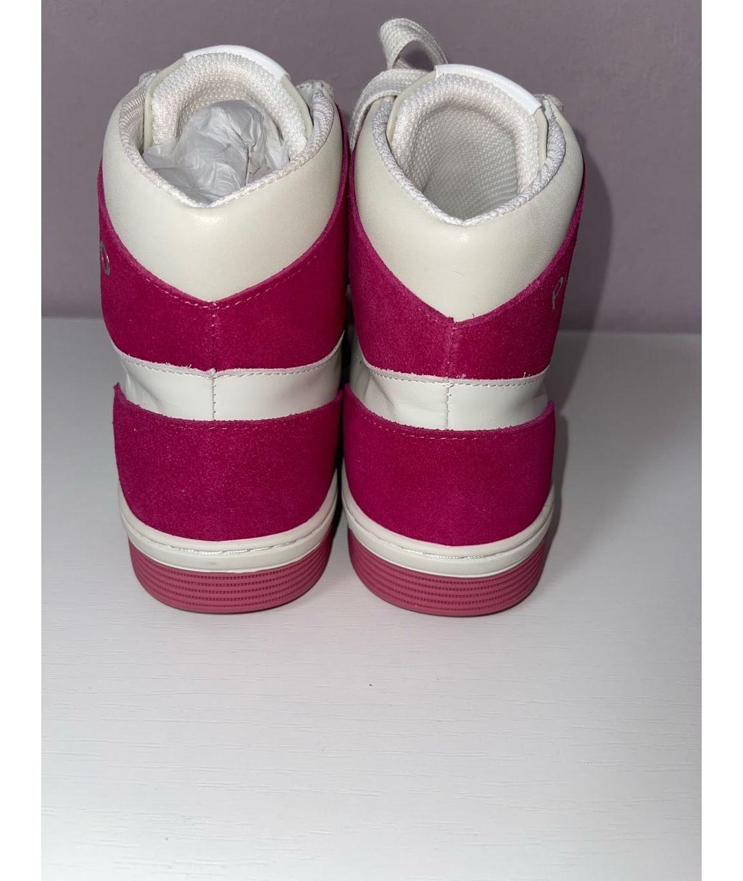 PINKO Розовые кожаные кроссовки, фото 4