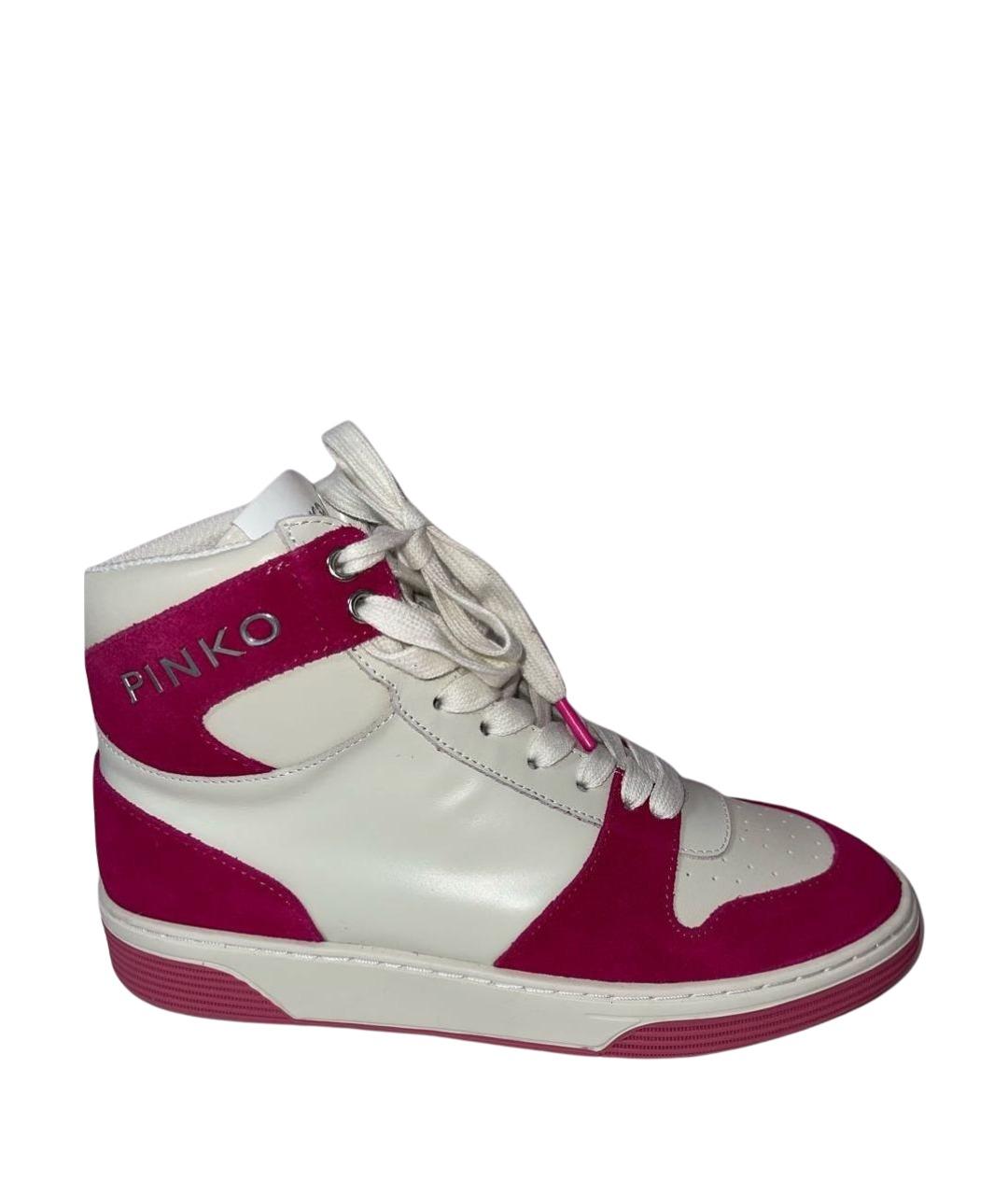 PINKO Розовые кожаные кроссовки, фото 1
