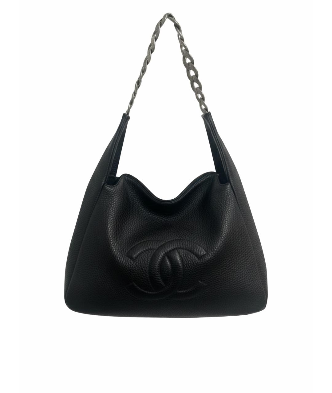 CHANEL Черная кожаная сумка тоут, фото 1