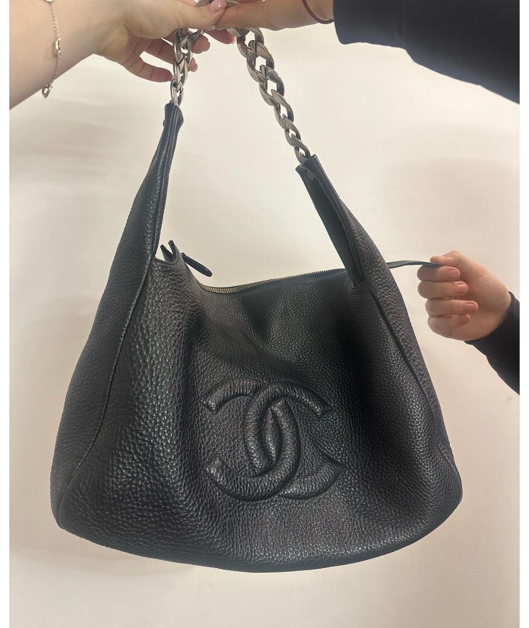 CHANEL Черная кожаная сумка тоут, фото 2