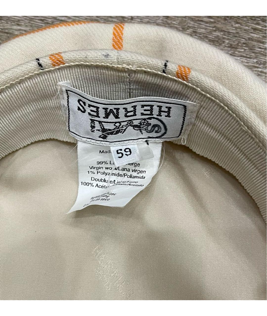 HERMES Бежевая кепка, фото 3