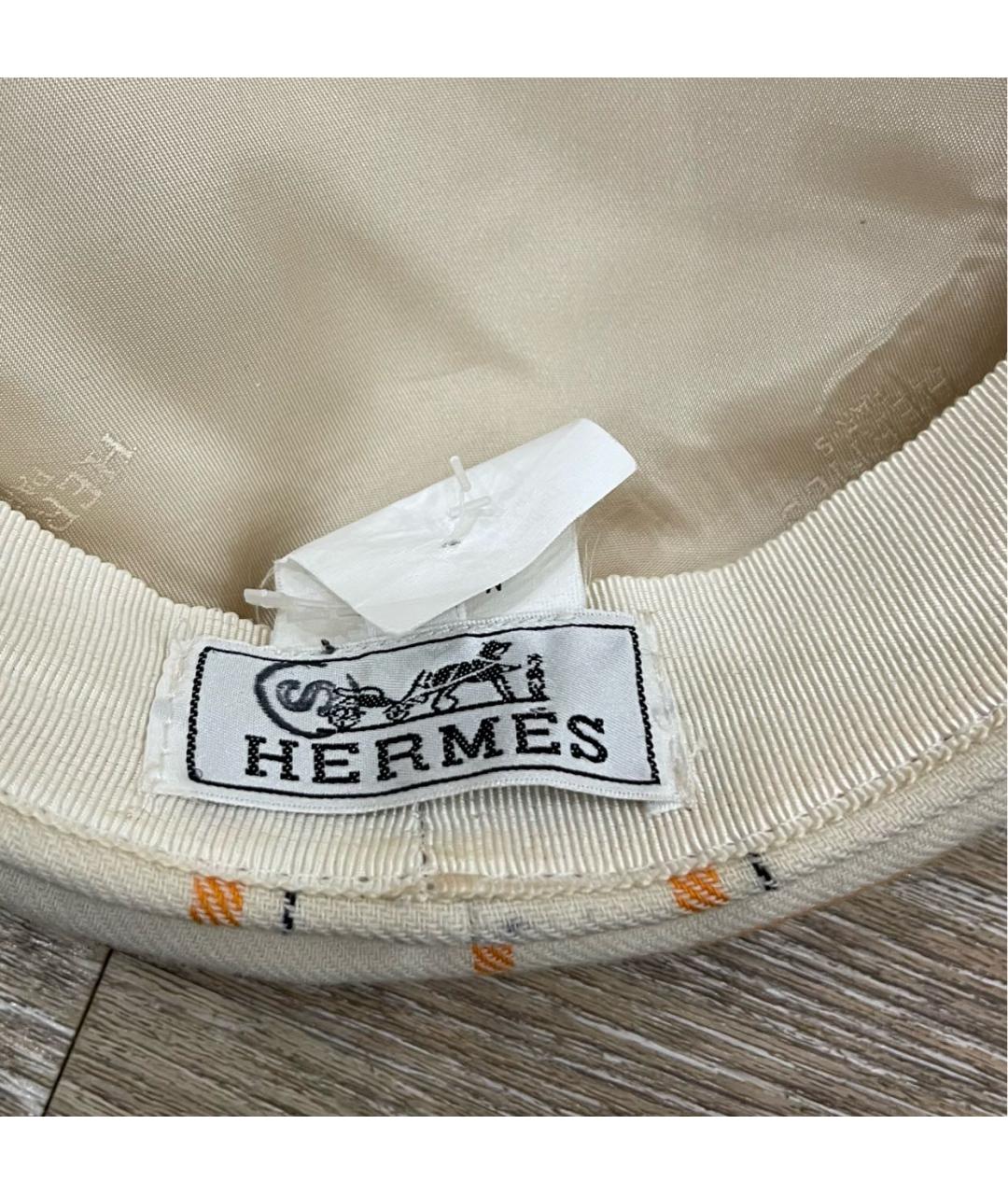 HERMES Бежевая кепка, фото 4