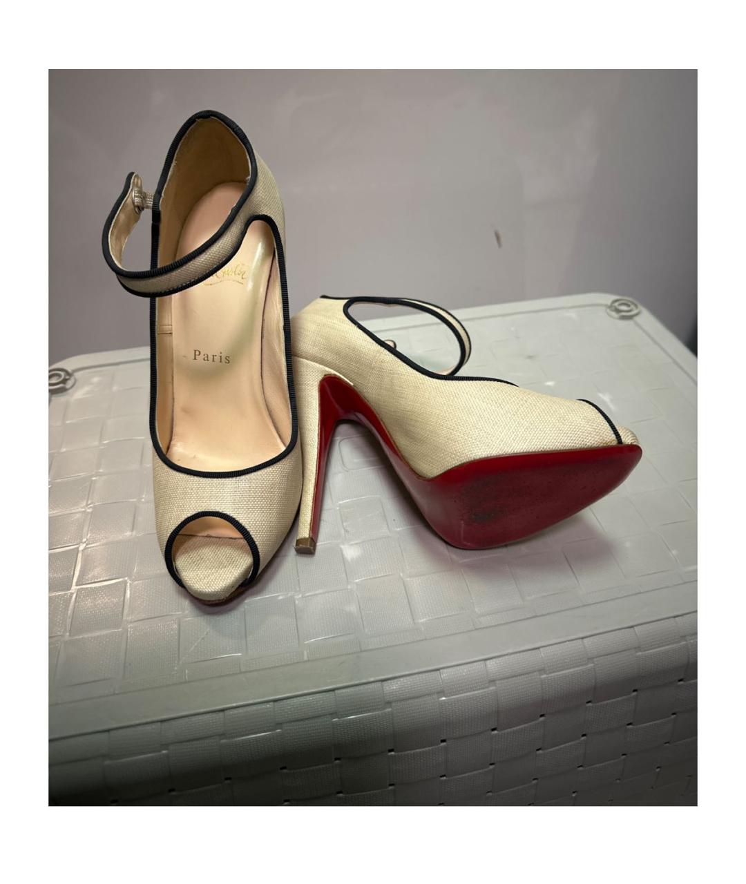 CHRISTIAN LOUBOUTIN Бежевые туфли, фото 5